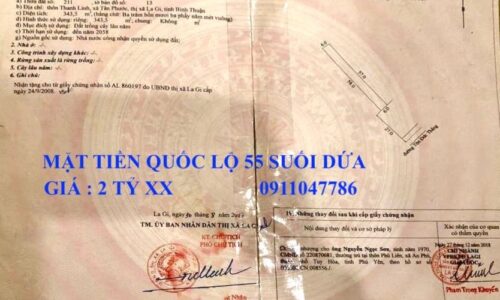 Bán căn nhà mặt tiền đường tôn đức thắng biển tân phước thị xã lagi bình thuận