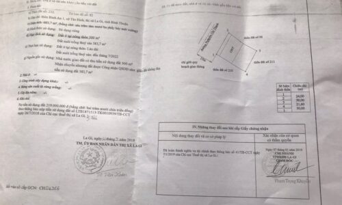 Bán lô đất mặt tiền đường nhựa nguyễn chí thanh bình an tân bình thị xã lagi bình thuận